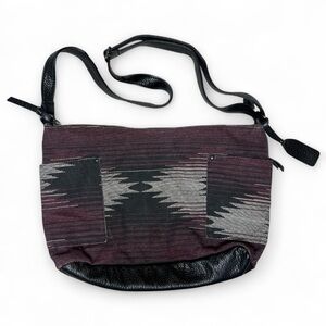 Pistil Ikat Crossbody Bag Boho Southwest Aztec Print Purse Faux Leather Trim